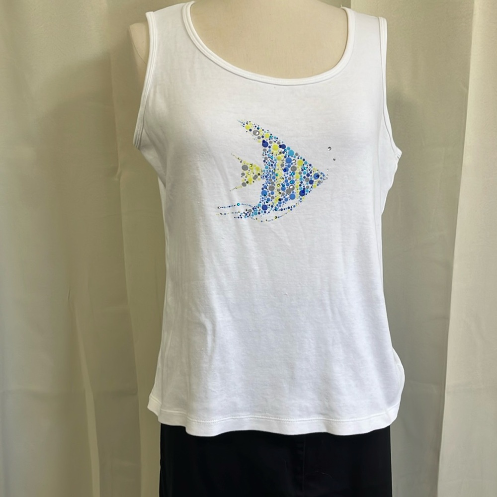Karen Scott Rhinestone fish tank top
